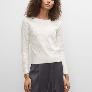 Floral Jacquard Sweater - Brand New - NEVER WORN - White
